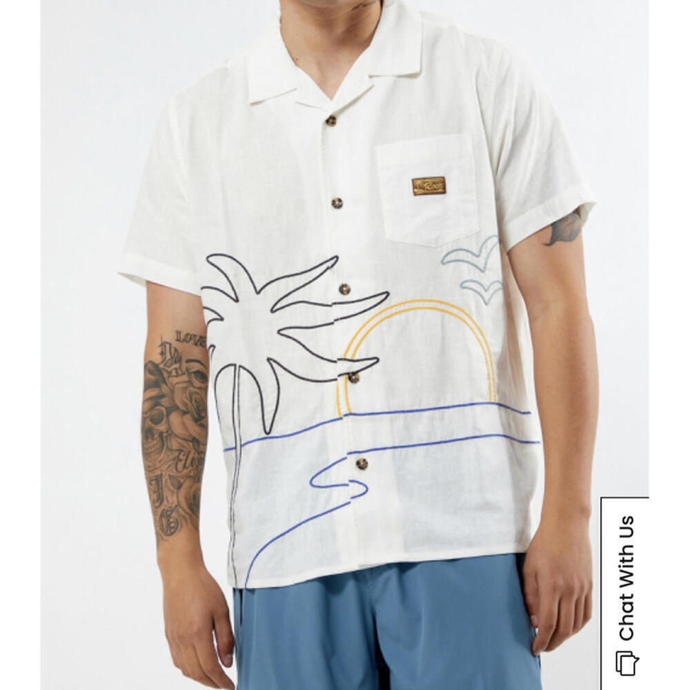 Tropical RVCA Short Sleeve Shirt Small